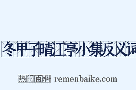 冬甲子晴江亭小集反义词是什么意思的图片